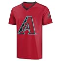 FOCO MLB Men's Officially Licensed Primary Logo Wordmark Ballpark Team Color Baseball Performance V-Neck Top