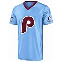 FOCO MLB Men's Officially Licensed Primary Logo Wordmark Ballpark Team Color Baseball Performance V-Neck Top