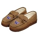 FOCO NCAA Mens NCAA College Team Logo Moccasin Slippers