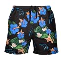 FOCO NFL Mens NFL Team Logo Floral Hawaiian Swim Suit Trunks