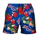 FOCO NFL Mens NFL Team Logo Floral Hawaiian Swim Suit Trunks