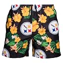 FOCO NFL Mens NFL Team Logo Floral Hawaiian Swim Suit Trunks