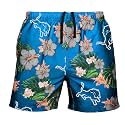 FOCO NFL Mens NFL Team Logo Floral Hawaiian Swim Suit Trunks
