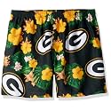 FOCO NFL Mens NFL Team Logo Floral Hawaiian Swim Suit Trunks