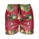 FOCO NFL Mens NFL Team Logo Floral Hawaiian Swim Suit Trunks