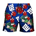 FOCO NFL Mens NFL Team Logo Floral Hawaiian Swim Suit Trunks