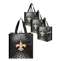 FOCO NFL unisex-adult Nfl Team Logo 4-pack Reusable Grocery Shopping Bags Totes