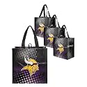 FOCO NFL unisex-adult Nfl Team Logo 4-pack Reusable Grocery Shopping Bags Totes