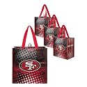 FOCO NFL unisex-adult Nfl Team Logo 4-pack Reusable Grocery Shopping Bags Totes
