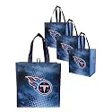 FOCO NFL unisex-adult Nfl Team Logo 4-pack Reusable Grocery Shopping Bags Totes