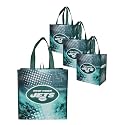 FOCO NFL unisex-adult Nfl Team Logo 4-pack Reusable Grocery Shopping Bags Totes