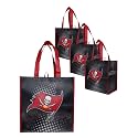 FOCO NFL unisex-adult Nfl Team Logo 4-pack Reusable Grocery Shopping Bags Totes