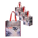 FOCO NFL unisex-adult Nfl Team Logo 4-pack Reusable Grocery Shopping Bags Totes
