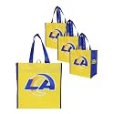 FOCO NFL unisex-adult Nfl Team Logo 4-pack Reusable Grocery Shopping Bags Totes