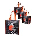 FOCO NFL unisex-adult Nfl Team Logo 4-pack Reusable Grocery Shopping Bags Totes