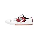 FOCO NFL Womens NFL Ladies Fashion Team Big Logo Low Top White Canvas Sneakers Shoes