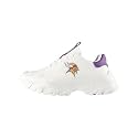 FOCO Womens NFL Team Glitter Big Logo Vintage White Chunky Sneakers