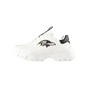 FOCO Womens NFL Team Glitter Big Logo Vintage White Chunky Sneakers