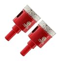 FOCSTOL Diamond Core Drill Bit - 2pcs 1-1/4''(32mm) Diamond Hole Saw with Round Shank for Porcelain Tile Ceramic Marble Granite