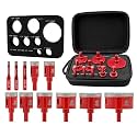 FOCSTOL Tile Hole Saw Kit 11PCS, 1/4"-2-1/2" Drill Bits with Triangle Shank