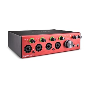 focusrite clarett 4pre usb studio-grade audio interface for music makers  four low-noise low-distortion mic preamps providing true-to-life sound