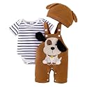 FOCUTEBB Baby Boy Clothes 3Pcs Cartoon Romper Shorts Hat Summer Set 0-18M