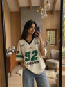 Focutees Graphic Print Women V Neck Beige, Dark Green T-Shirt