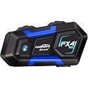 Fodsports FX4 Pro Motorcycle Bluetooth Intercom Headset with AI Voice Control, 4 Way Helmet Communication System, Hand-Free Music/Auto-Answer/FM Radio, 1 Pack