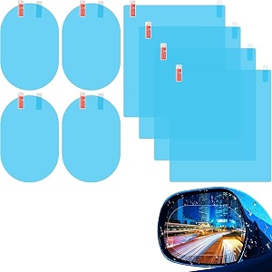 fog film rain proof film for car mirror universal accessories rear-view mirror waterproof anti fog rainproof anti-water protective film sticker for car square - 4 pcs  oval - 4 pcs