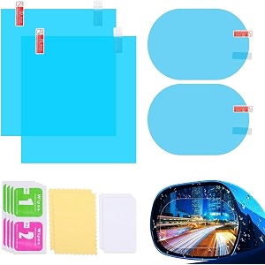 fog film rain proof film for car mirror universal accessories rear-view mirror waterproof anti fog rainproof anti-water protective film sticker for car square - 2 pcs  oval - 2 pcs