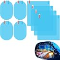 Fog Film, Rain Proof Film For Car Mirror, Universal Accessories Rear-View Mirror Waterproof Anti Fog Rainproof Anti-Water Protective Film Sticker For Car (Square - 4 Pcs + Oval - 4 Pcs)