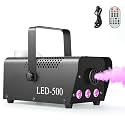 Fog Machine 500W with 14 Color RGB LED Lights and Auto Mode, 2000CFM Smoke Machine Fog with Wireless Remote Control for Parties Indoor Outdoor Wedding DJ Stage Halloween, Black