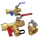 FOGATTI 3/4 Inch IPS Isolator Tankless Water Heater Industry Leading Service Valve Kit, Clean Brass Construction, with 150 PSI Pressure Relief Valve