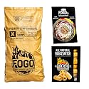 FOGO Premium Hardwood Natural Large Sized Lump Charcoal 35 Pound Bag, Fogostarters Natural Fire Starters and Blazaball Bundle