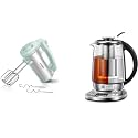 FOHERE Precision Brewing & Baking Set: 9-Temp Electric Tea Kettle & 300W Electric Hand Mixer Combo