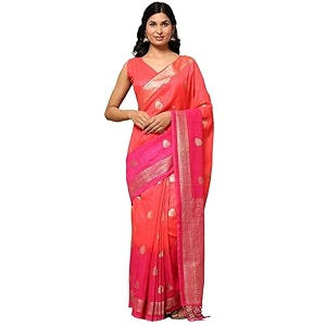 foil ethnic motif printed bhagalpuri silk prestitched ready to wear saree