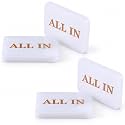 Foilswirl 4 Pcs Acrylic All in Buttons, Poker All in Plaque, 3/8" Thick