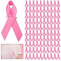 FOIMAS 120pcs Breast Cancer Awareness Pink Ribbon Pins Breast Cancer Satin Safety Pins for Charity Event Survivor Campaign Welfare Memorials Supply