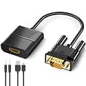 FOINNEX VGA to HDMI Adapter, 1080P Converter with USB Audio from Old Computer/Laptop/Desktop/PC VGA Source to HDMI HDTV/Monitor/Projector/Displayer, 0.33FT