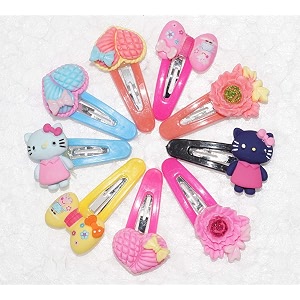 fok 2 pcs plastic 8 mm hairbands amp 3 pairs tik tok hairpins for babies random design color
