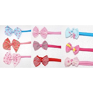 fok 3 pairs multi color mini clutchers amp 3 pc elastic headbands for babies random design