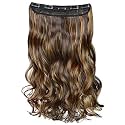 FOK 5 Clip Based Black With Golden Highlight Synthetic Hair Extension - 24 Inch