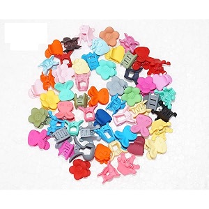 fok 5 pairs plastic multi color amp fancy hair clutchers for babies amp kids random design