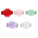 FOK 5 Pieces Chiffon Floral Elastic Head Hair Band for Babies and Kids - Multicolor