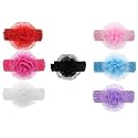 FOK 6 Pc Crochet Cutwork Flower Elastic Head Hair Bands For Babies Kids Girls