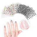 FOK Set Of 10 Pc 3D Design Self Adhesive Tip Nail Art Stickers Decals Stamping DIY Nail Decoration Tool Accessory- Random Designs & Color