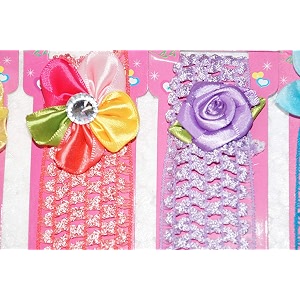 fok set of 2 multi color crochet style elastic hair ties for babies amp kids random design