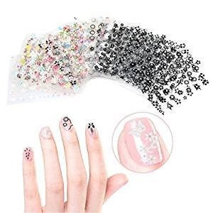 fok set of 20 pc 3d design self adhesive tip nail art stickers decals stamping diy nail decoration tool accessory- random designs amp color