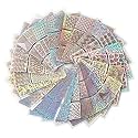 FOK Set of 24 PC Nail Art Stencil Self Adhesive Waterproof Stickers Set Nail Stamping Printing Image Stamps Guides Decoration Manicure Tool