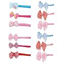 FOK Set Of 6 Bow Elastic Multi Color Head Bands For Babies &amp; Kids (Random Design)